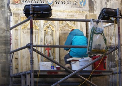 WW1 Memorial restoration work in progress